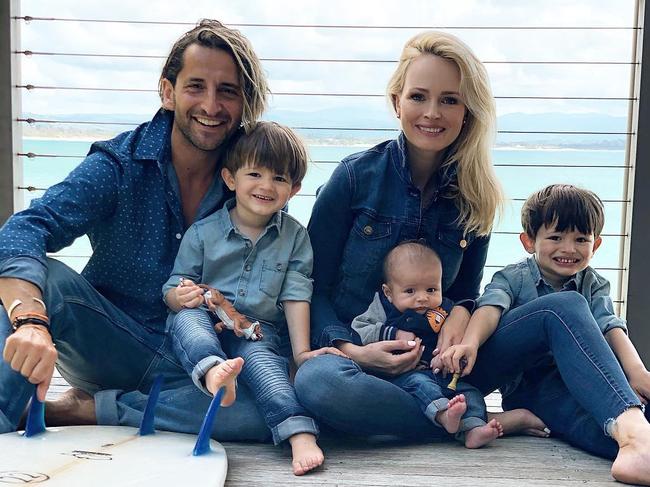 Joey Scandizzo and wife Jane and sons Jagger, Jensen and Juke. Picture: @janescandizzo Instagram