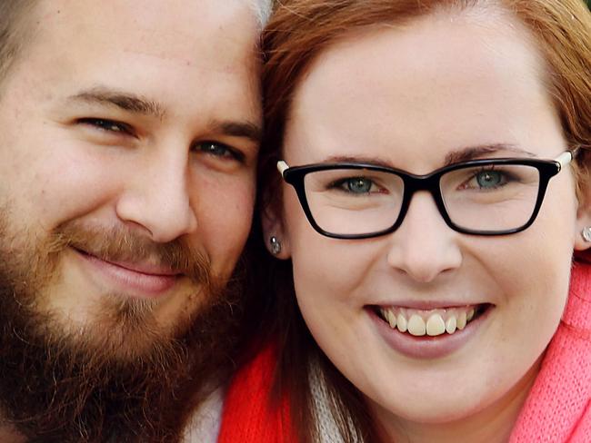 23 year old Emma Betts has been nominated for a Pride of Australia Award for her courage in raising awareness of skin cancer checks and also fundraising while battling a terminal melanoma. She is pictured with husband, Serge Simic. Pics Tara Croser.