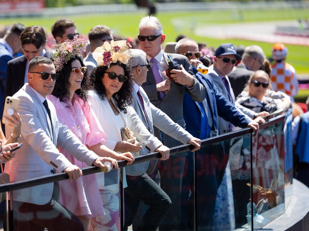 Excited punters at the track. Picture: Jason Edwards