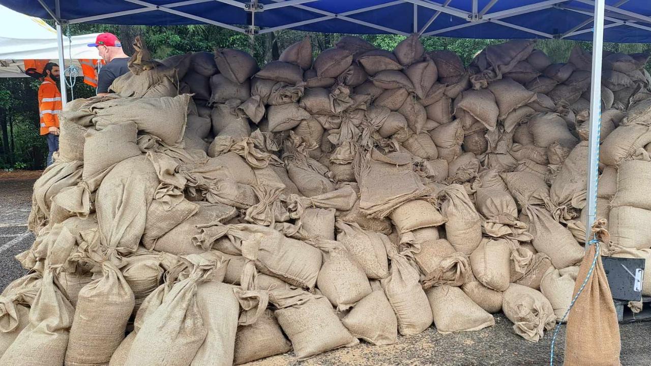 Sandbags have been prepared by the NSW SES unit in Gosford for potential flooding. Picture: Supplied / Facebook