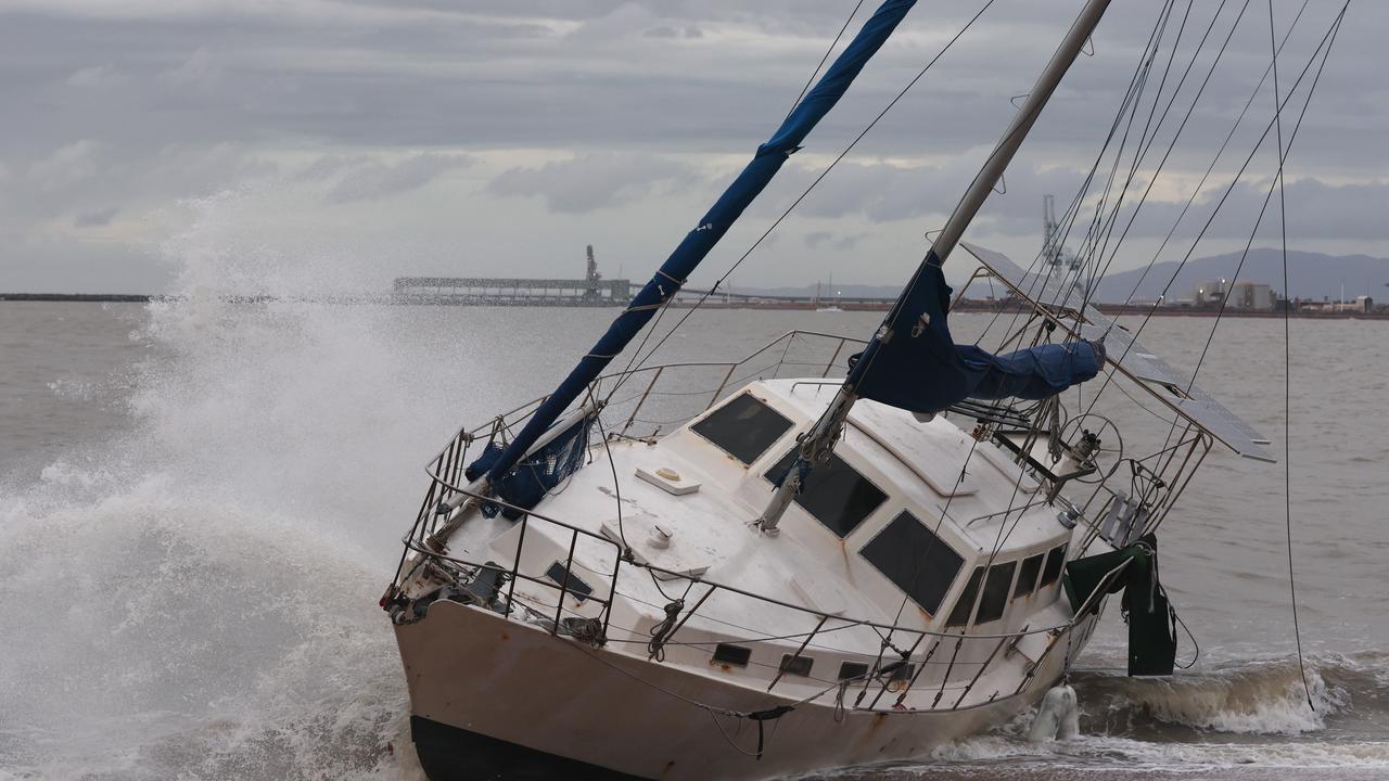 Townsville locals woke early to inspect the damage along The Strand left from TC Kirrily that hit overnight. Picture: Adam Head