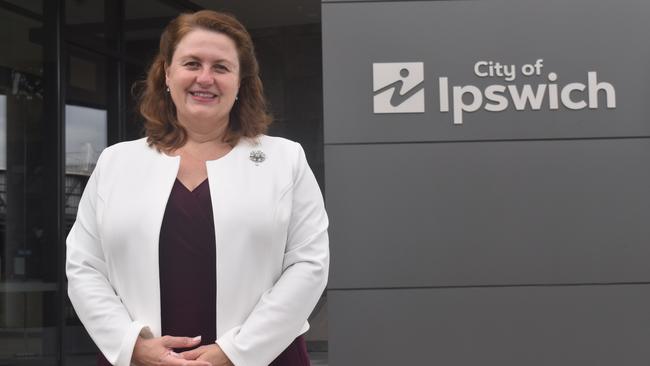 Ipswich Mayor Teresa Harding outside the council’s new administration building. The organisation has officially kicked off its recruitment campaign to find a new CEO.