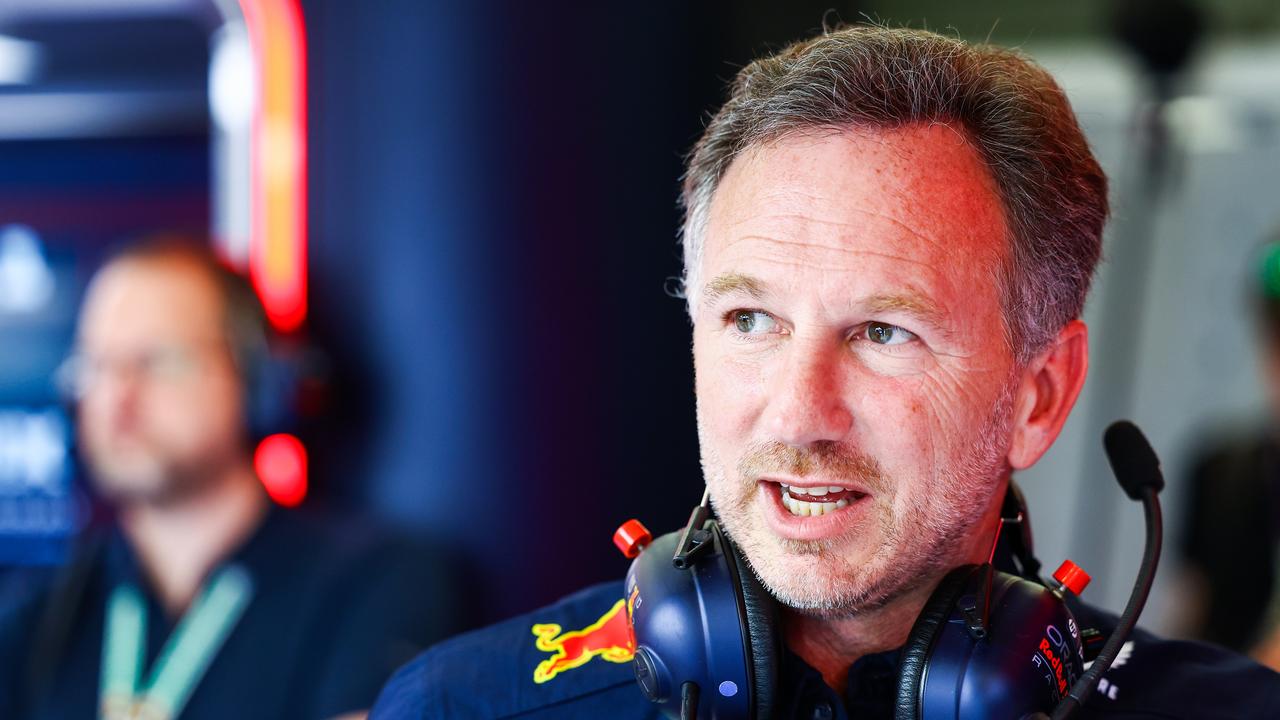 SPA, BELGIUM – JULY 28: Oracle Red Bull Racing Team Principal Christian Horner looks on in the garage prior to the F1 Grand Prix of Belgium at Circuit de Spa-Francorchamps on July 28, 2024 in Spa, Belgium. (Photo by Mark Thompson/Getty Images)