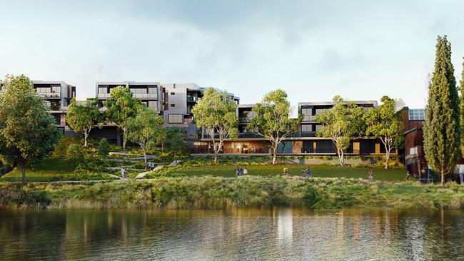 Artist's impressions of the Barwon River “residential village” development