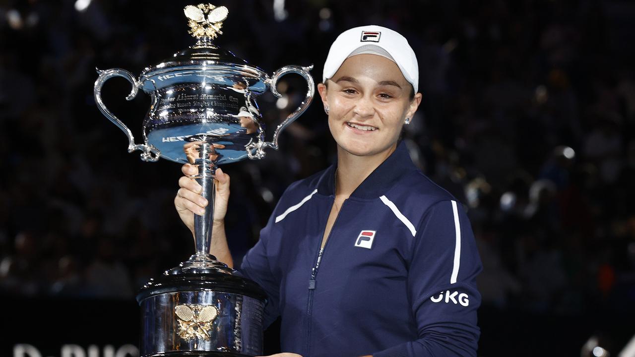 Ash Barty walks away without any regrets. (Photo by Darrian Traynor/Getty Images)