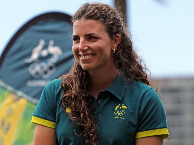 DAILY TELEGRAPH 6TH NOVEMBER 2023 Pictured at Circular Quay in Sydney is Australian Olympic and World Canoe Slalom Champion Jess Fox who was today announced as the second official team member for the Australian Olympic team heading to the Paris 2024 Olympic Games. Picture: Richard Dobson