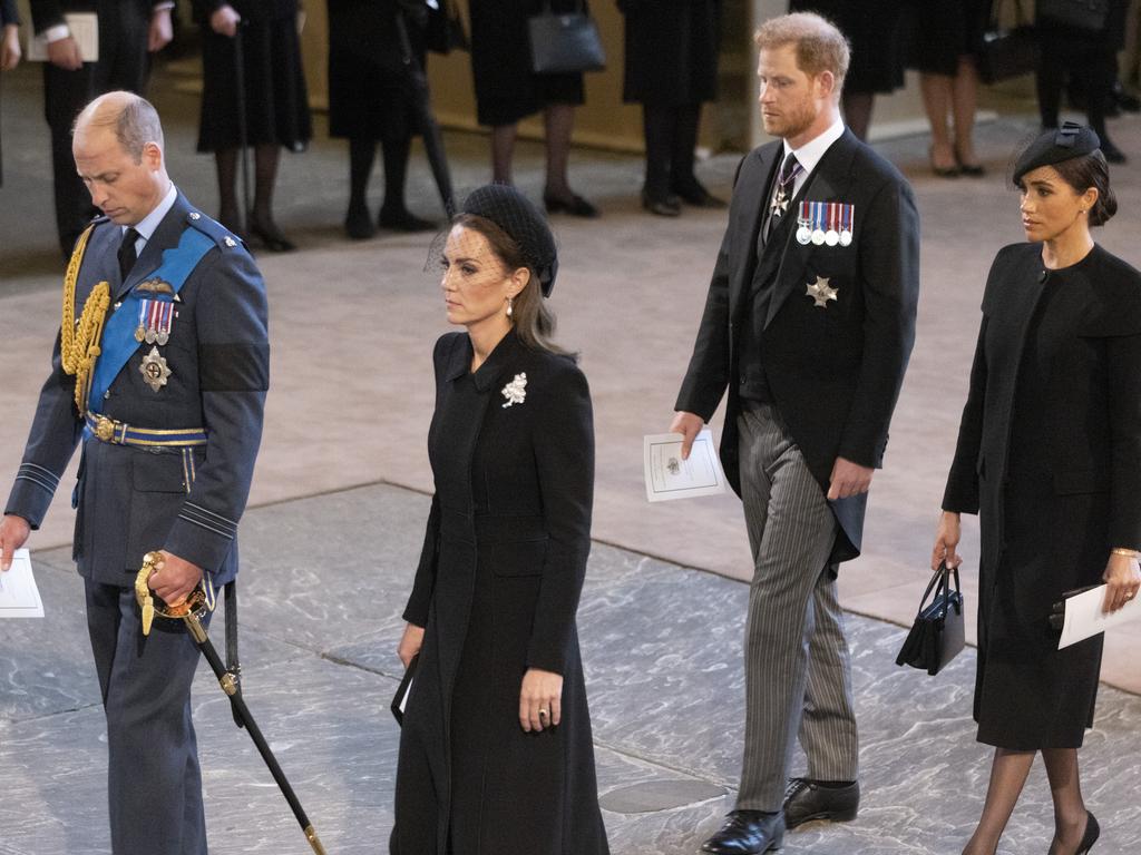 Harry and Meghan had a brief - and tense - reunion with William and Kate at the Queen’s funeral last year. Picture: Darren Fletcher - WPA Pool/Getty Images