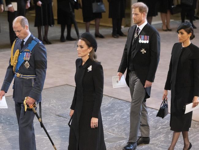 Harry and Meghan had a brief - and tense - reunion with William and Kate at the Queen’s funeral last year. Picture: Darren Fletcher - WPA Pool/Getty Images