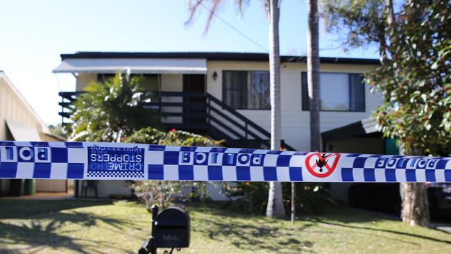 Police forensics at the Wyongah home. Picture: John Grainger