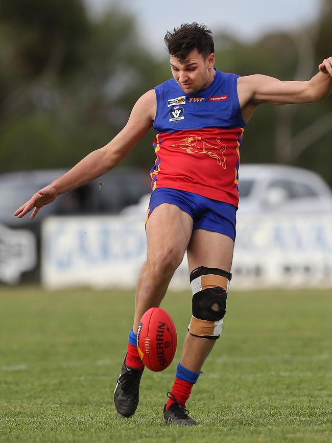 Brandyn Grenfell has kicked 103 goals for Marong this season. Pictures: Yuri Kouzmin