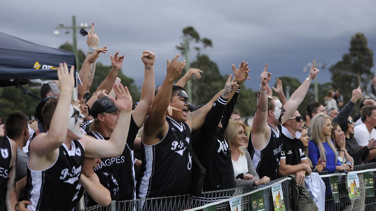 Group 6 Picton Magpies fans at Camden Oval.