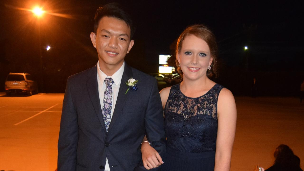 Bryan Lie and Kate Martyn at the St John's Formal at the Explorer's Inn in Roma.