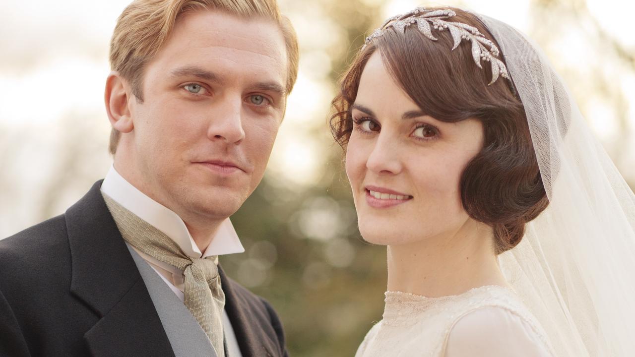 The ill-fated Matthew Crawley and Lady Mary at their wedding.