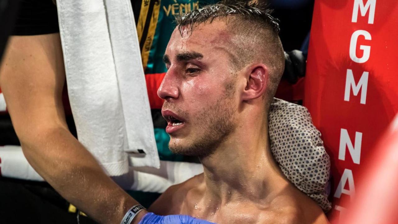 Maxim Dadashev is treated in his corner between rounds.
