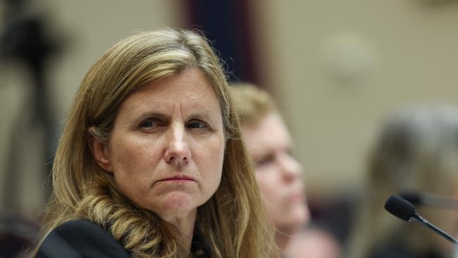 Liz Magill, president of University of Pennsylvania, testifies before a congressional committee hearing last week. Picture: AFP