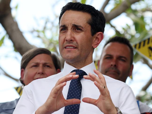 Leader of the Opposition David Crisafulli during a media conference at Townsville Montessori Early Learning Centre. Cranbrook. Picture: Liam Kidston