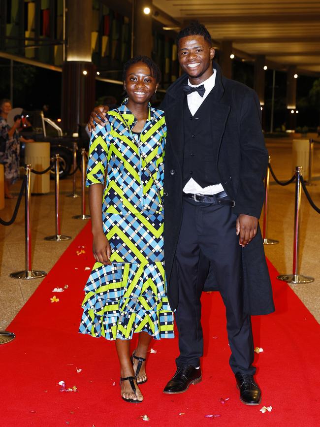 Asha Idi and Jerome Idi at Trinity Bay High School's formal evening, held at the Cairns Convention Centre. Picture: Brendan Radke