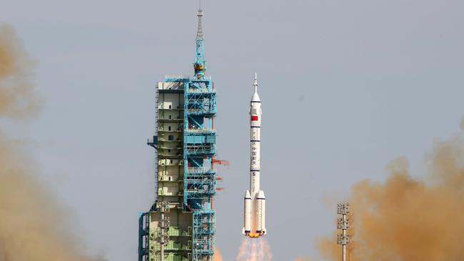 China's Shenzhou-10 rocket blasts off from the Jiuquan space centre in the Gobi Desert. Picture: AFP