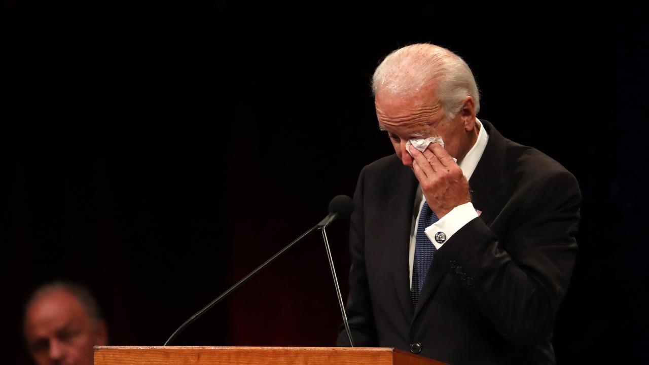 Joe Biden speaks during a memorial service for Mr McCain in August 2018. Picture: Justin Sullivan/Getty Images/AFP