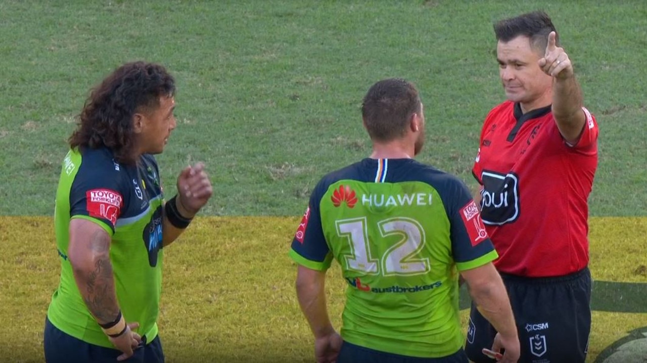 Josh Papalii was sent off.