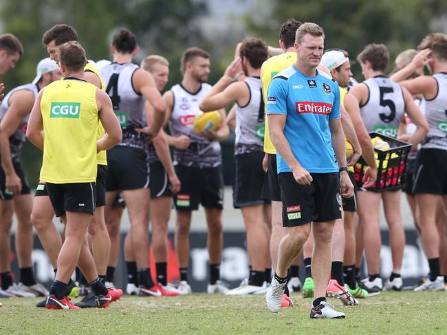 Coach Nathan Buckley at Collingwood training.