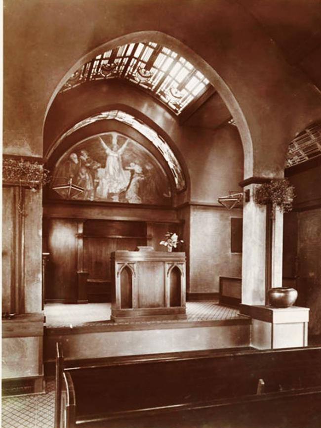 Interior of Church of All Souls Evanston, Illinois, designed by Marion Mahony