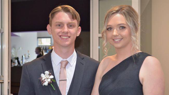 Olivia Brown and Riley Skerman Warwick State High formal 2019.