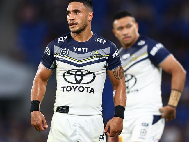 Cowboys star Valentine Holmes looks on during his side’s loss to the Titans. Picture: Getty Images