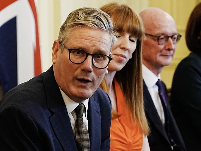 LONDON, UNITED KINGDOM - JULY 6:  British Prime Minister Keir Starmer chairs the first meeting of his cabinet in 10 Downing Street on July 6, 2024 in London, England. The Labour Party won a landslide victory in the 2024 general election, ending 14 years of Conservative government. (Photo by Chris Eades-WPA Pool/Getty Images)