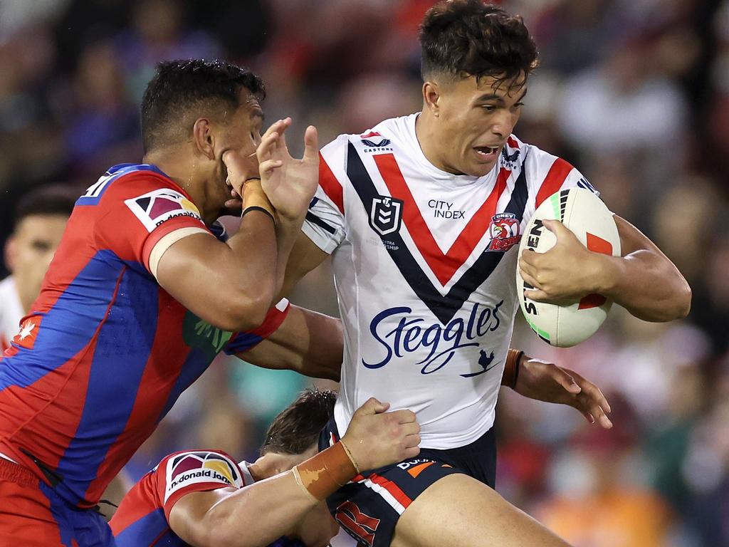 Joseph-Aukuso Suaalii is in the frame for a Blues jersey. Picture: Cameron Spencer/Getty Images