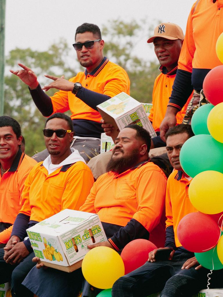 Float riders at the 2023 Gayndah Orange Festival.