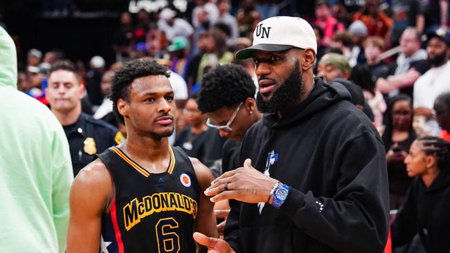 Bronny James selection divided the NBA world. (Photo by Alex Bierens de Haan / GETTY IMAGES NORTH AMERICA / AFP)