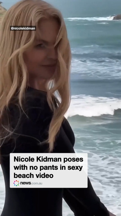 Nicole Kidman poses with no pants in sexy beach video