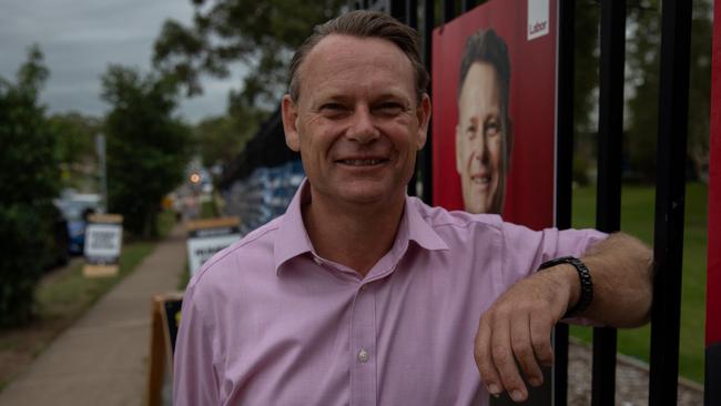 Labor Riverstone candidate Warren Kirby outside Riverstone High School. Picture: Nathan Schmidt