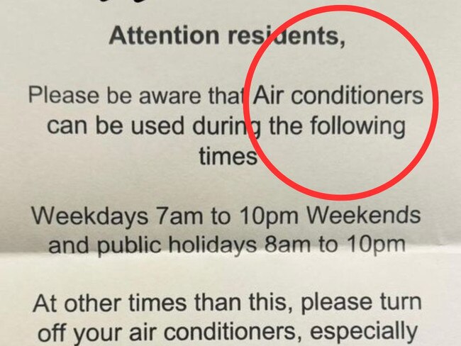 People living in a Sydney apartment block have been asked to turn off one essential utility overnight with one resident left asking if the request is even legal.