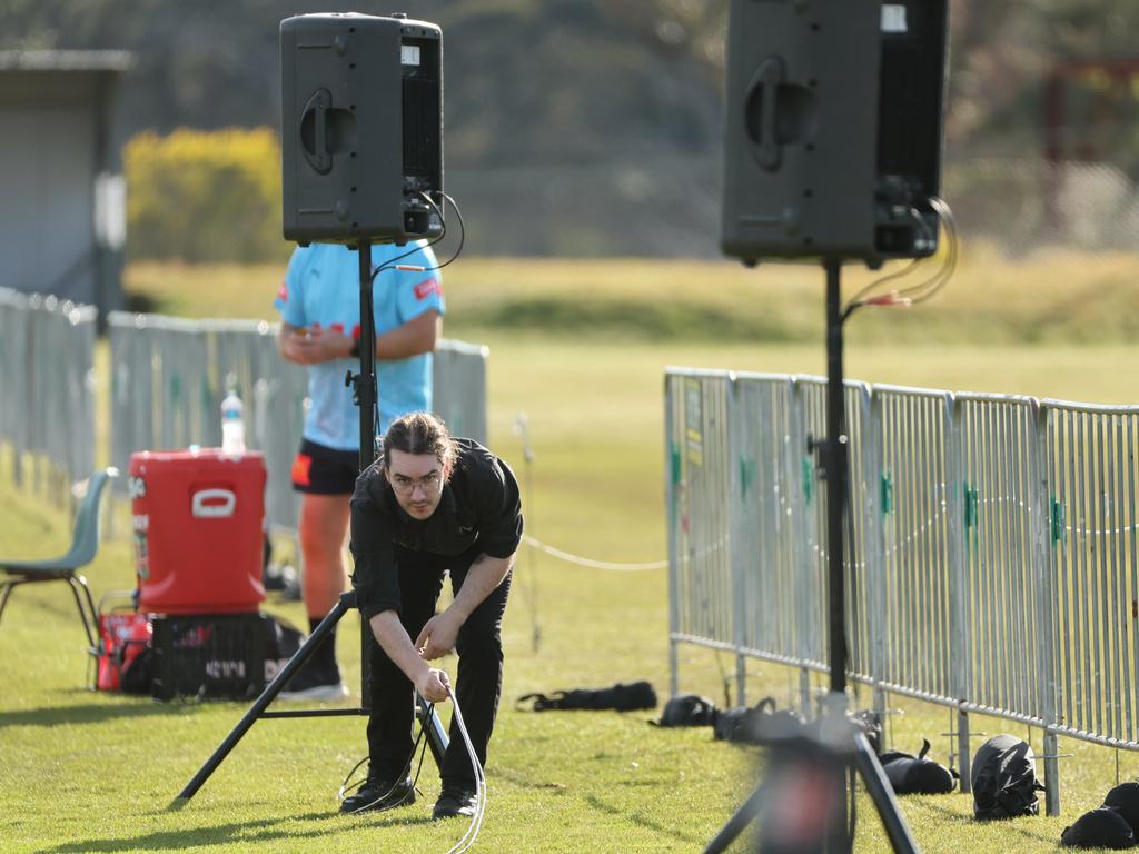 NSW blasted crowd noise and heavy metal music during a training session. Picture: Rohan Kelly