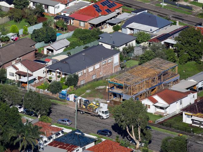 *FILE PIX* Editorial generic stock aerial view image highlighting the Housing Market in Australia after the Reserve Bank of Australia (RBA) cut interest rates for the first time in over four years. Picture: NewsWire / Gaye Gerard