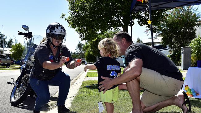 Roman Koppe was given plenty of gifts for his birthday by kind motorcyclists. PICTURE: MATT TAYLOR.