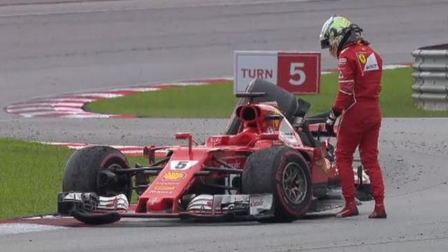Sebastian Vettel and Lance Stroll collided on the warm down lap at the Malaysian Grand Prix.