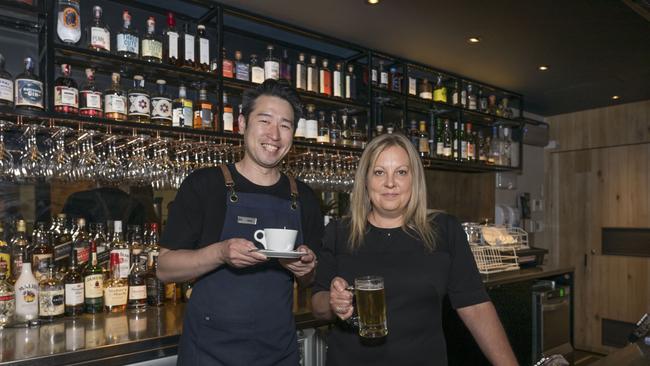 Hobart Hospitality - John RACV bar staff with Shelley Verdouw at Cascade on Collins. Picture: Caroline Tan