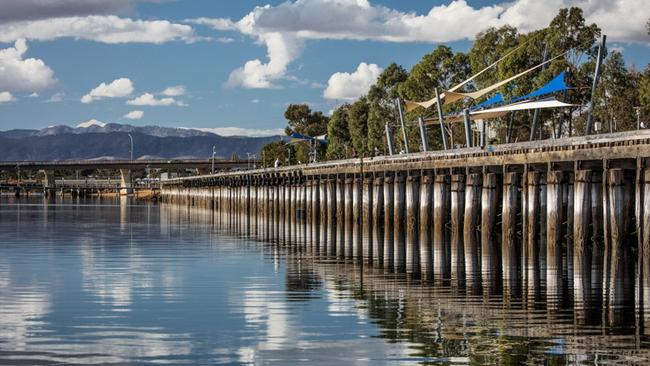 Port Augusta Wharf was closed off in February. Picture: Peter Taylor