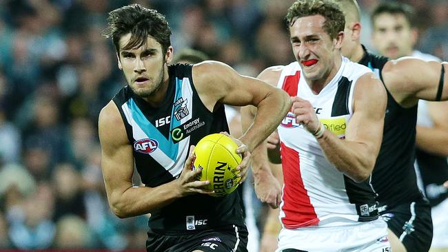 Chad Wingard’s form wasn’t up to his 2013 All Australian effort. Picture: SARAH REED.