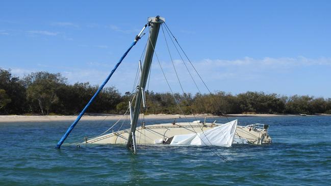 A submerged ship which will be dealt with by Gold Coast Waterways Authority.