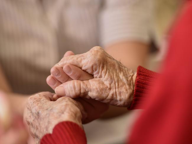 Aged Care is an area that will require more trained staff in the future.elderly, senior, nursing home, hands,