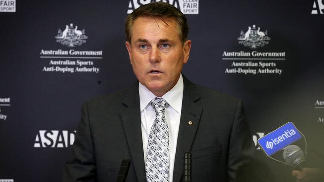 Ben McDevitt, CEO of ASADA speaks after Essendon players were banned.