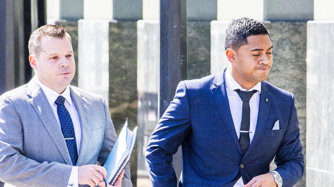 NRL player Anthony Milford arrives at court in Brisbane. Picture: Richard Walker