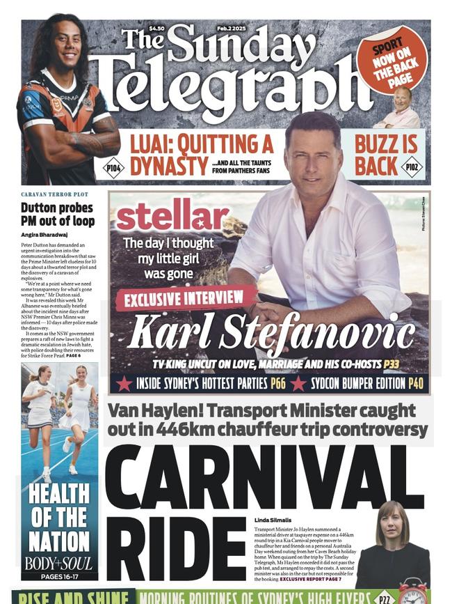 Page one of the Sunday Telegraph on February 2 raised concerns about Ms Haylen’s use of a taxpayer-funded ministerial driver.