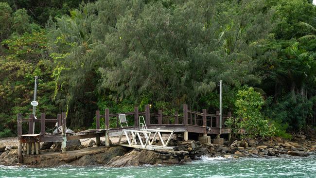 The tumbledown jetty at Double Island off Palm Cove.