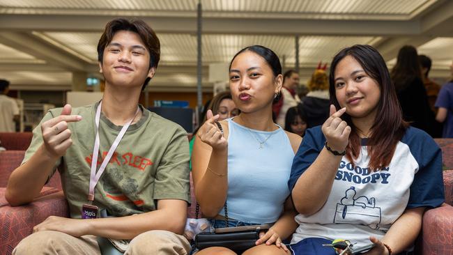 Gedd Enriquez, Allynna Batnag and Ash Dela Cruz at the City of Darwin Geektacular event, 2025. Picture: Pema Tamang Pakhrin