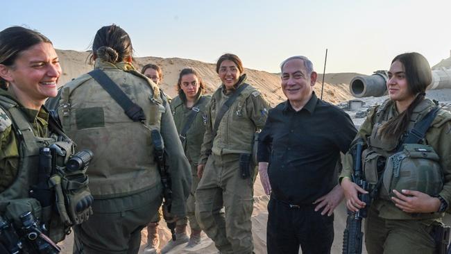 Israel PM Benjamin Netanyahu with Israeli troops in an image posted to social media on Wednesday 14th November, 2023. Picture: Twitter